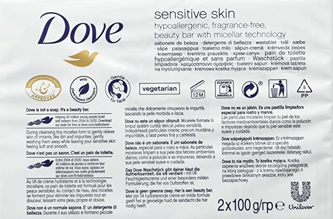 Picture of Dove Sensitive Skin Micellar Soap Bar 100g 